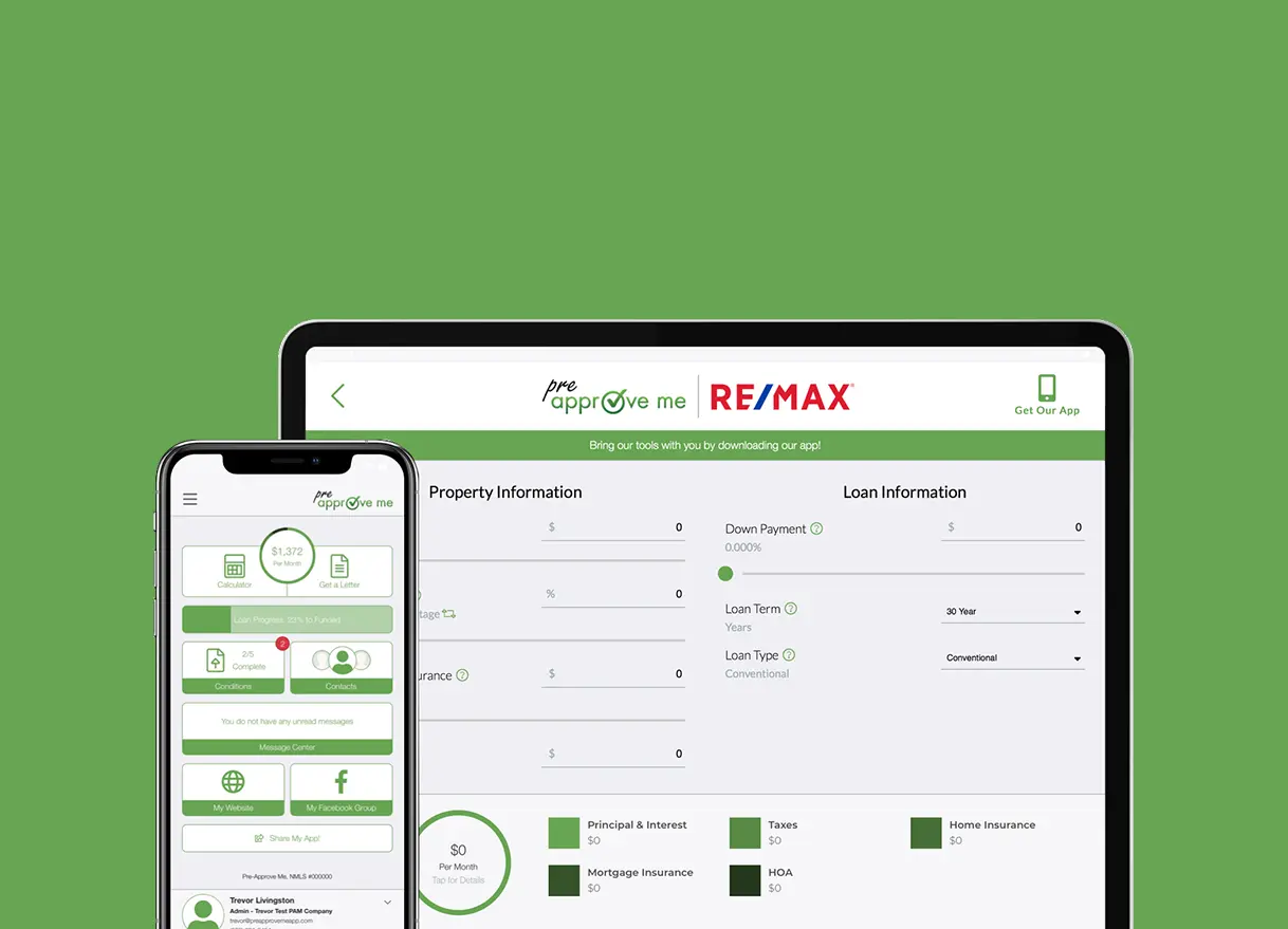 Pre-Approve Me web portal dashboard on MacBook
